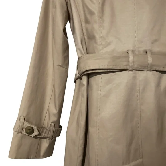 Cole haan khaki  belted hooded trench coat jacket - Picture 5 of 11